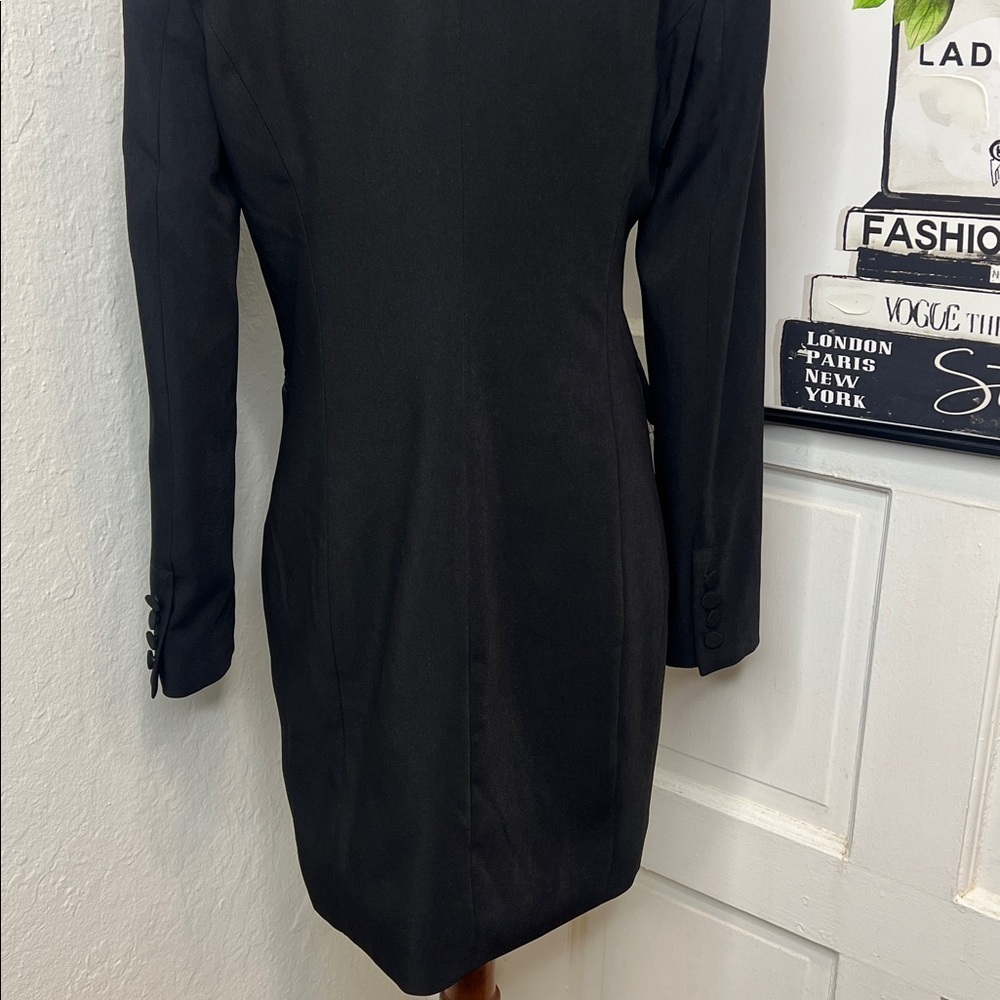 Avec Les Filles Black Double Breasted Long Blazer Size S - Picture 6 of 8